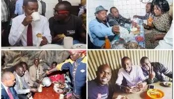 7 Kenyan Celebrities & Politicians Who Ate In a ”Kibanda” and Kenyans Loved it